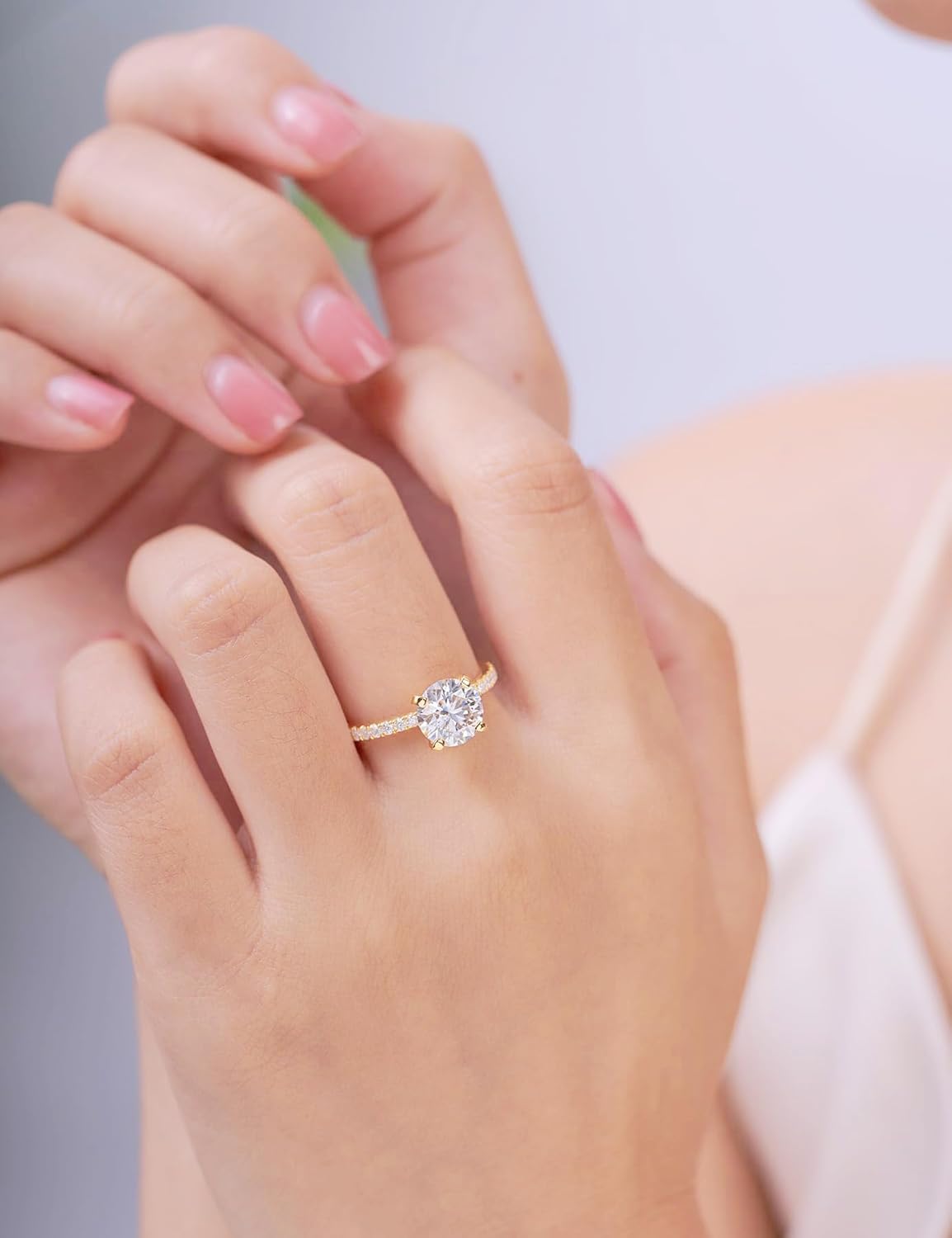 Classic Moissanite Solitaire Engagement Ring — image 3 of 7