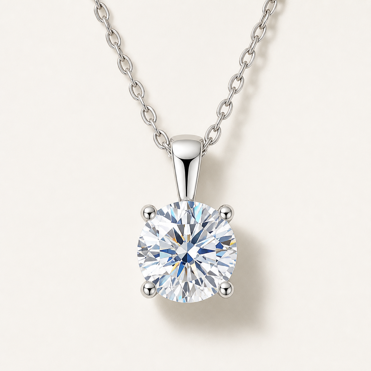 SKU image · Four-prong moissanite pendant