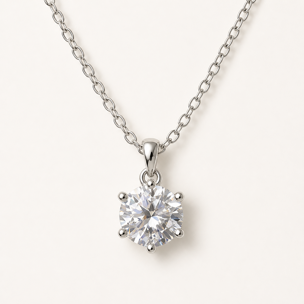 SKU image · Six-prong moissanite pendant